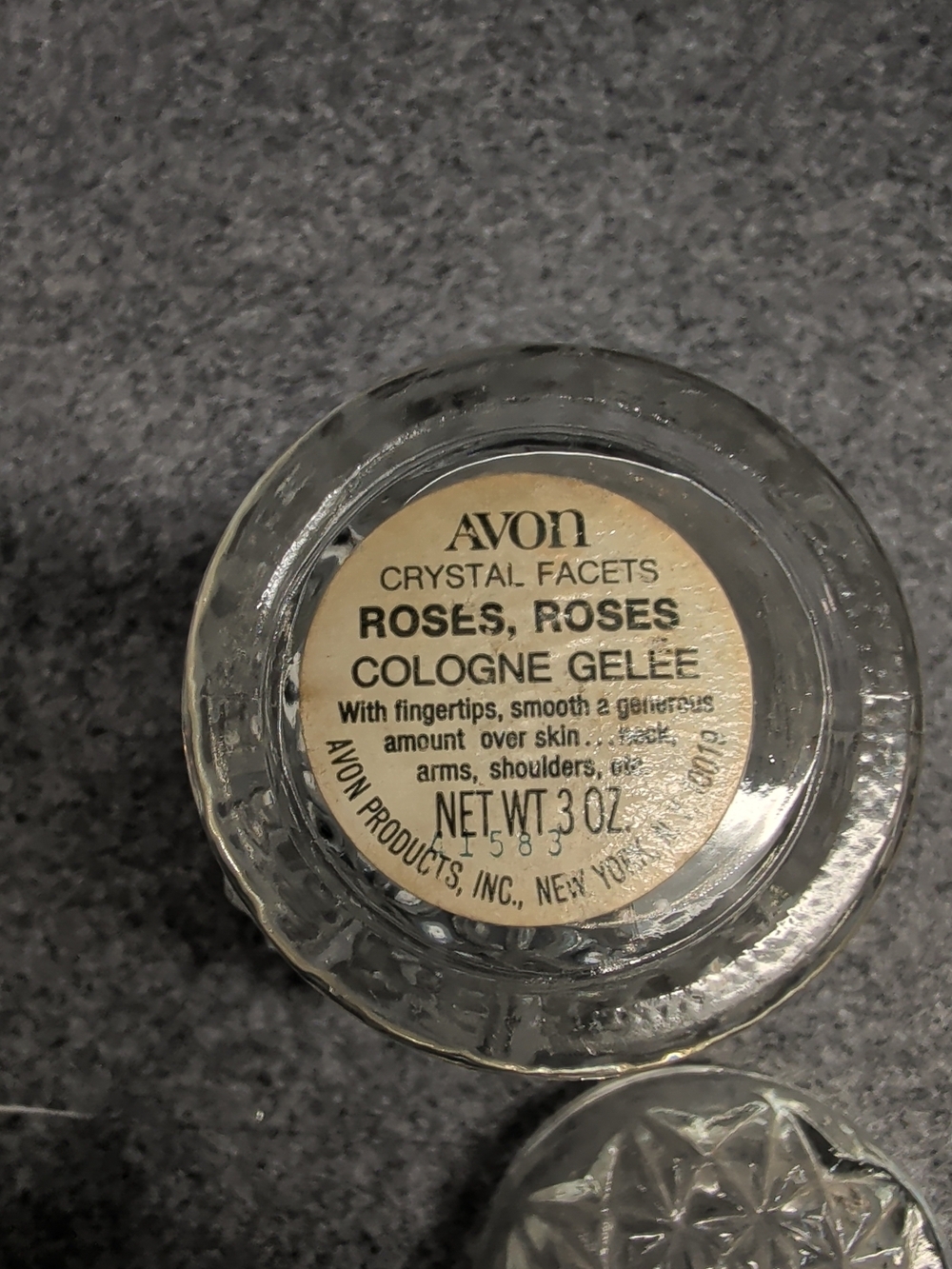 Avon Crystal Facet Press Glass Jar - Picture 5 of 7